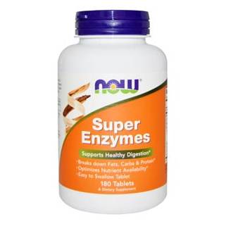 Super Enzymes 180 Tablets Now Food